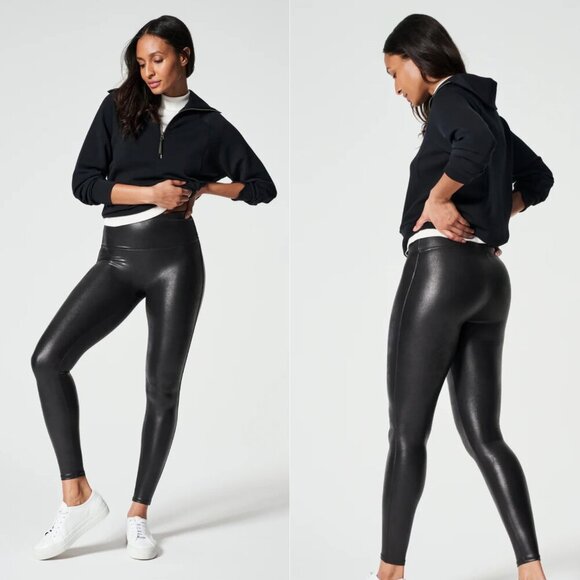 Spanx Black SPANXshape Faux Leather Leggings - 35739 - Picture 1 of 12
